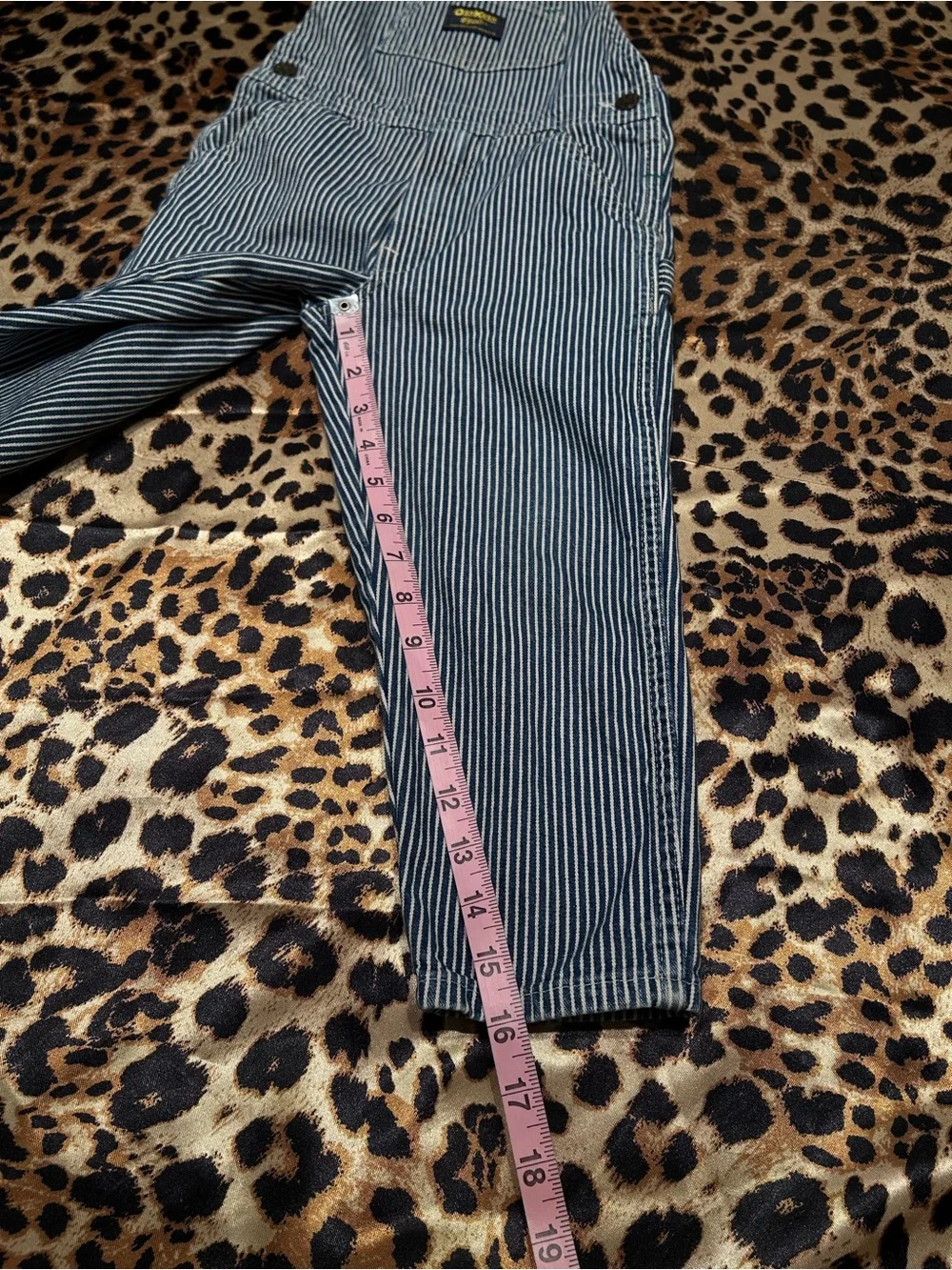 Vintage OshKosh B’Gosh Blue & White Striped Denim Overalls
